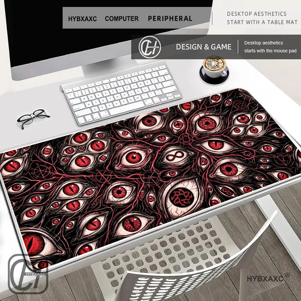 

HYBXAXC Creepy Red Eye Pattern Gaming Mouse Pad Non-Slip Rubber Base Mat with Gothic Horror Aesthetic Gaming Keyboard Mat