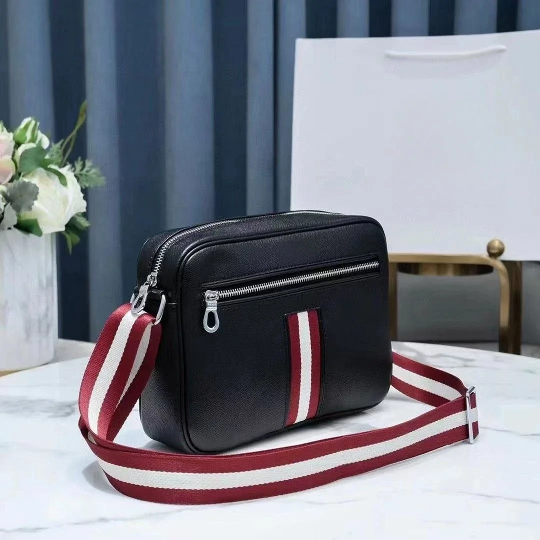 Bolso de hombro informal para hombre, bandolera de cuero genuino, alta calidad