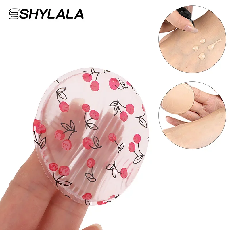 1/2 個チェリープリントシリコーンゲルパウダーパフスポンジフェイスコンシーラー化粧品パフアクセサリーファンデーションクリームなしパウダー