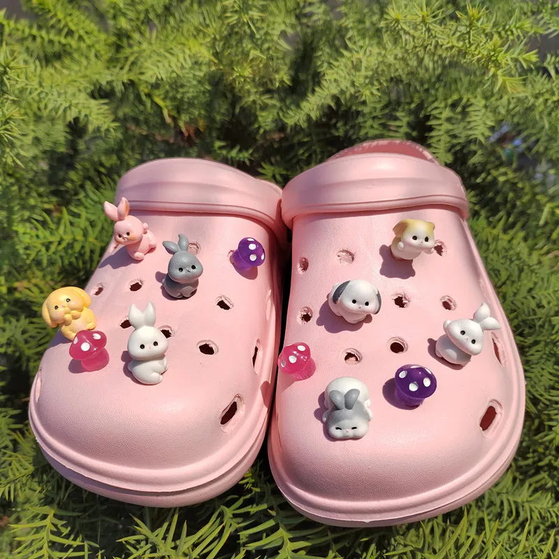 Breloques de chaussures 3D pour enfants, petits animaux mignons, sabots de chaussures Bling brillants, cadeaux de créateur bricolage, chaud