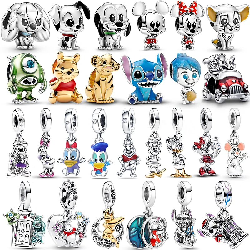 العلامة التجارية الجديدة 925 الفضة ديزني شيشاير القط دبوس الخرز، سوار المرأة الأصلية، قلادة قلادة المجوهرات هدية #1