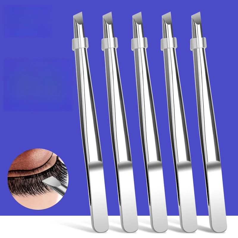 Eyelash Tweezers Pliers Hygienic False Eyebrow Applicator Remover  1/3/5pcs Stainless Steel Adjustable Single Eye Eyebrow