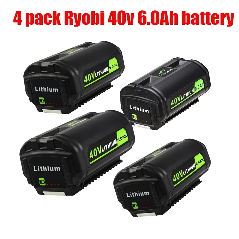 

6.0Ah 40V Battery Replacement for Ryobi Compatible with Ryobi 40V Lithium-Ion Rapid Charger 40V and Cordless Power Tools