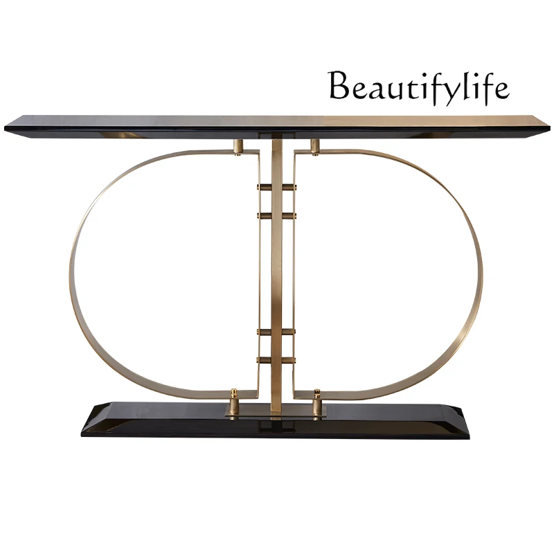 Post-Modern Light Luxury Console Designer Model Simple Stainless Steel Aisle Partition Decorative Table