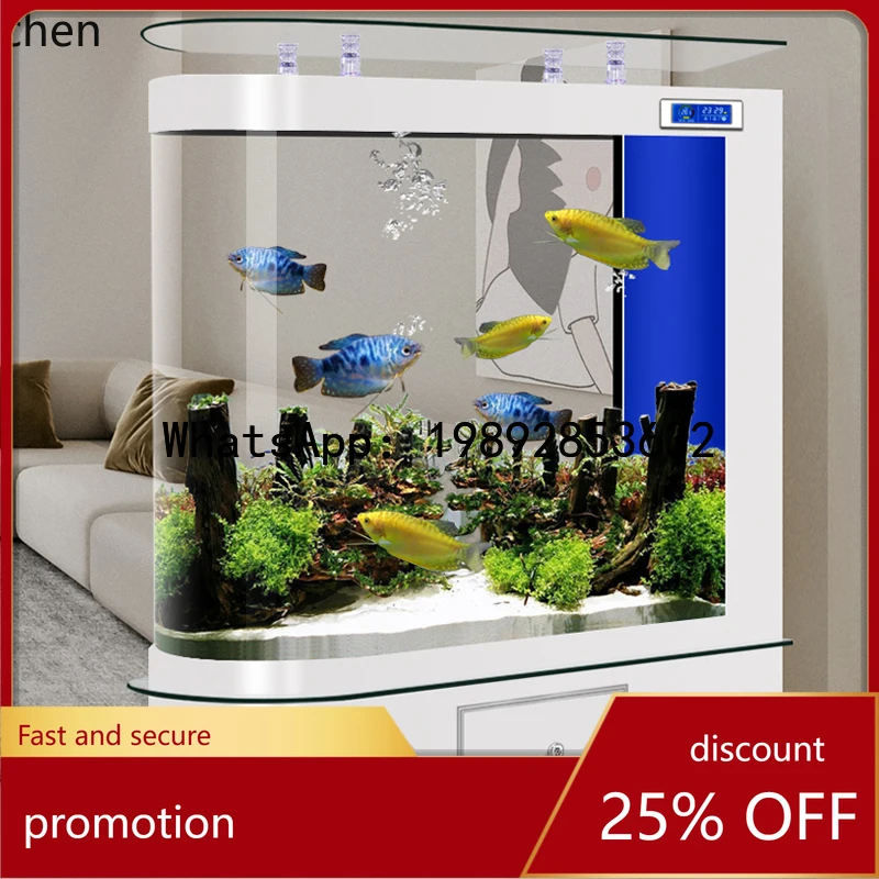 

YFY Medium and Large Fish Tank Aquarium Glass Floor-to-Ceiling Screen Partition Ecological Goldfish Tank