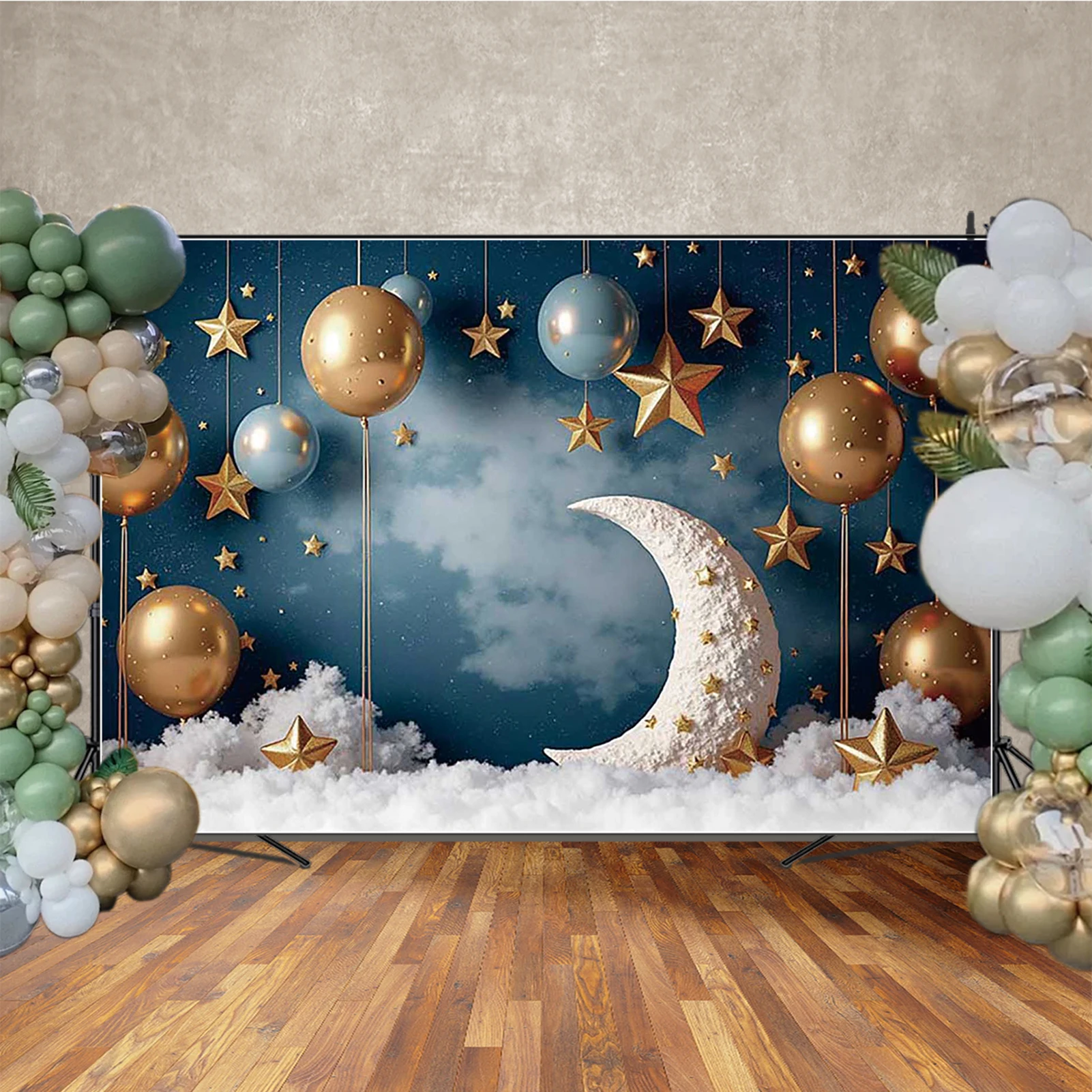 MOON.QG Frozen Birthday Decoration Photography Backdrop Teddy Bear Arch Balloon Summer Surfboard Princess Background Party Photo