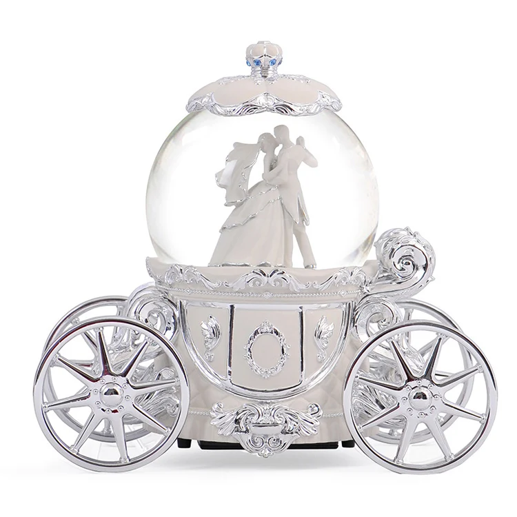 Shining Romantic couple glass music box crystal wedding gifts