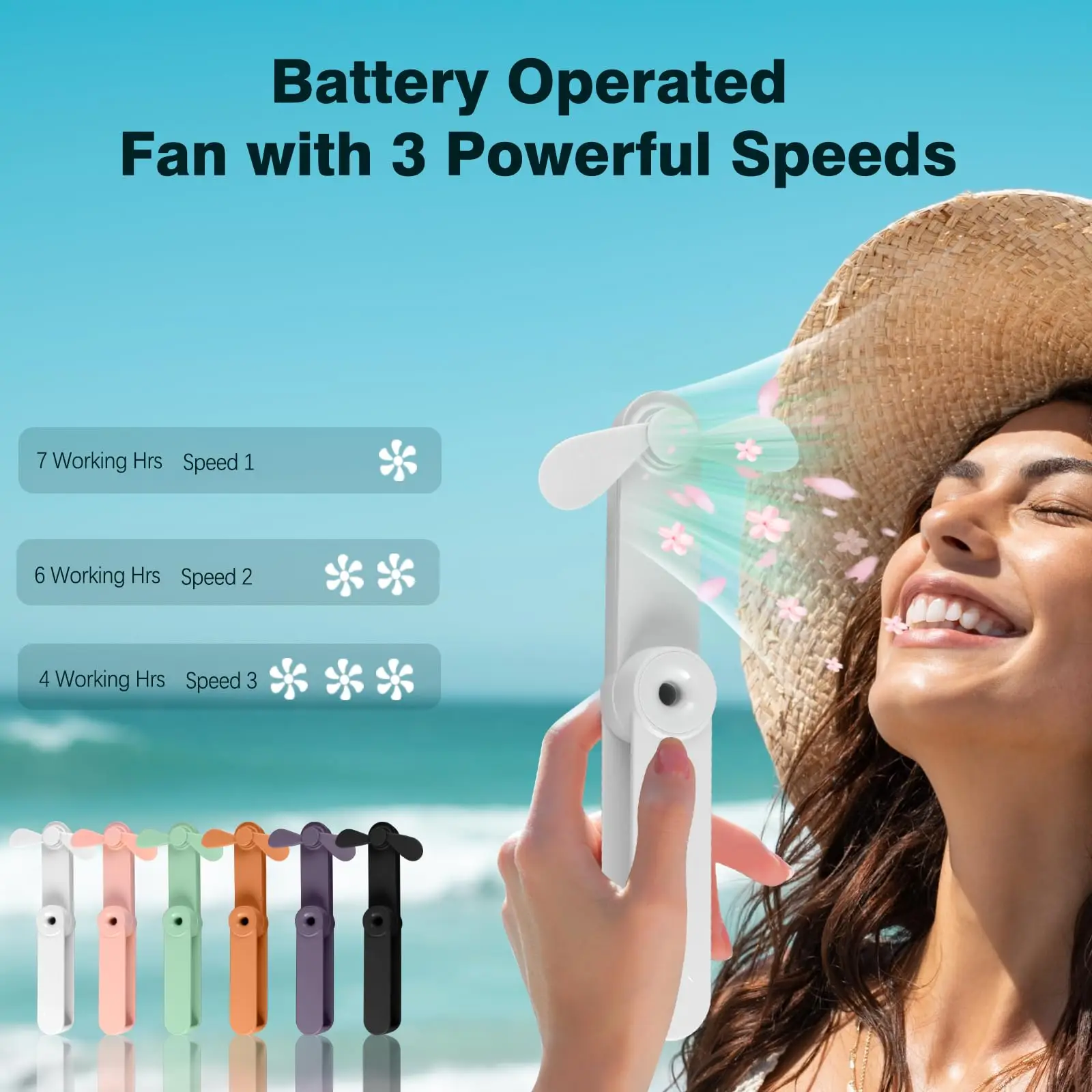 Mini Handheld Fan Rechargeable  Portable Hand Held Fans For Travel Makeup Outdoors Rechargeable