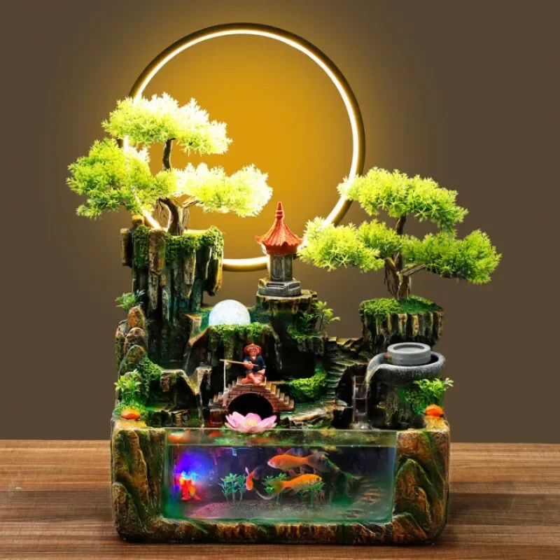 Rockery fish tank living room household circulating water fountain water feature