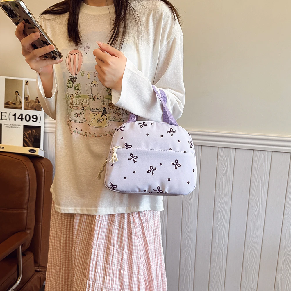 3-częściowy zestaw: plecak z nadrukiem kokardek, torebka i piórnik, estetyczny plecak dzienny dla dziewcząt i kobiet, idealny na podróże.