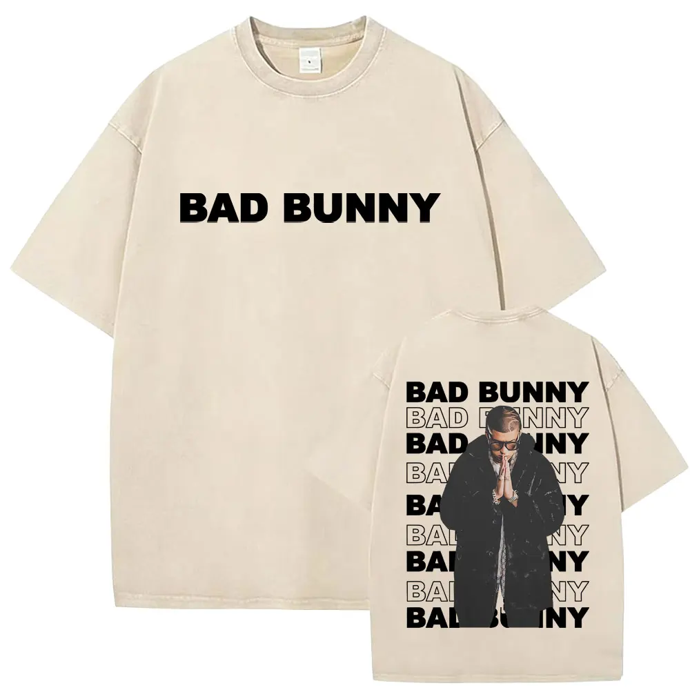 

Washed Vintage Rapper Bad Bunny Streetwear Fans Gift DeBi TiRAR MaS FOToS DTMF T-shirt Men Women Hip Hop Oversized Short Sleeve