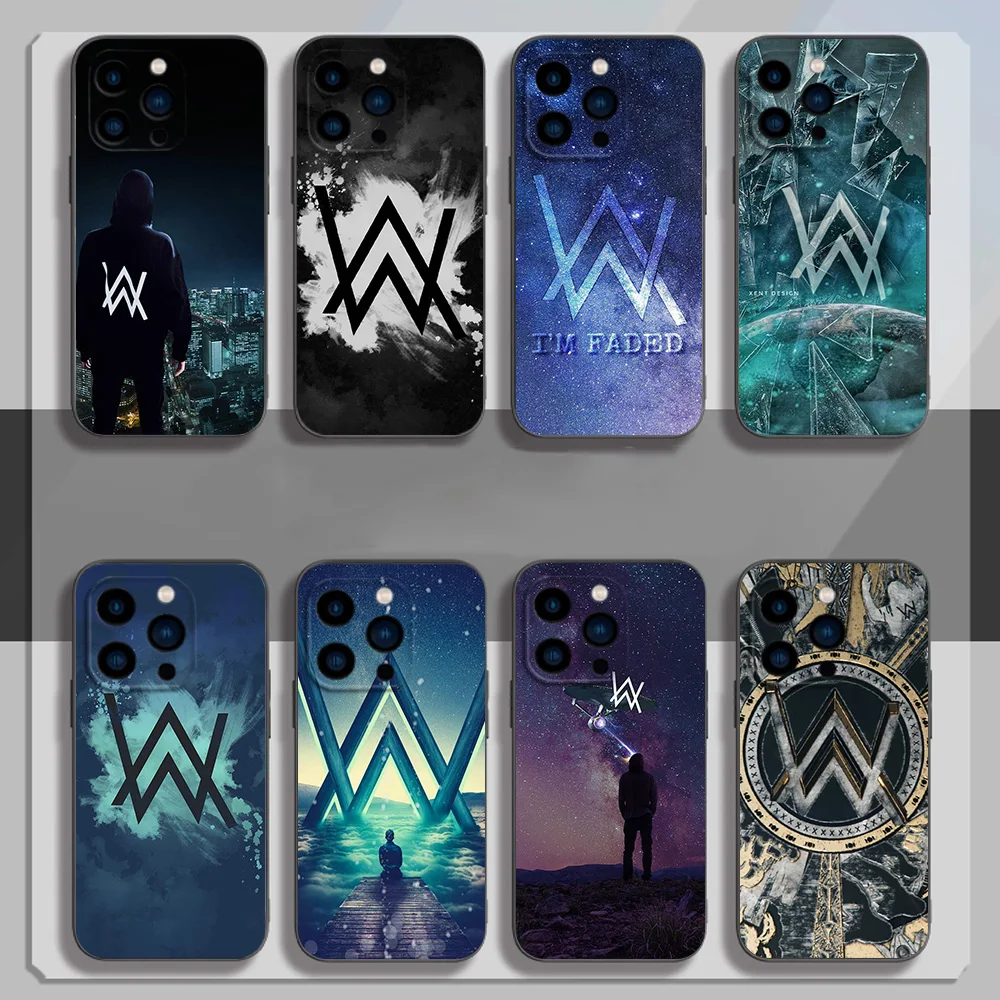 Singer A-Alan W-Walker Phone Case for iPhone 12 11 13 14 15 16 Max Pro Plus Black Soft Silicone Cover