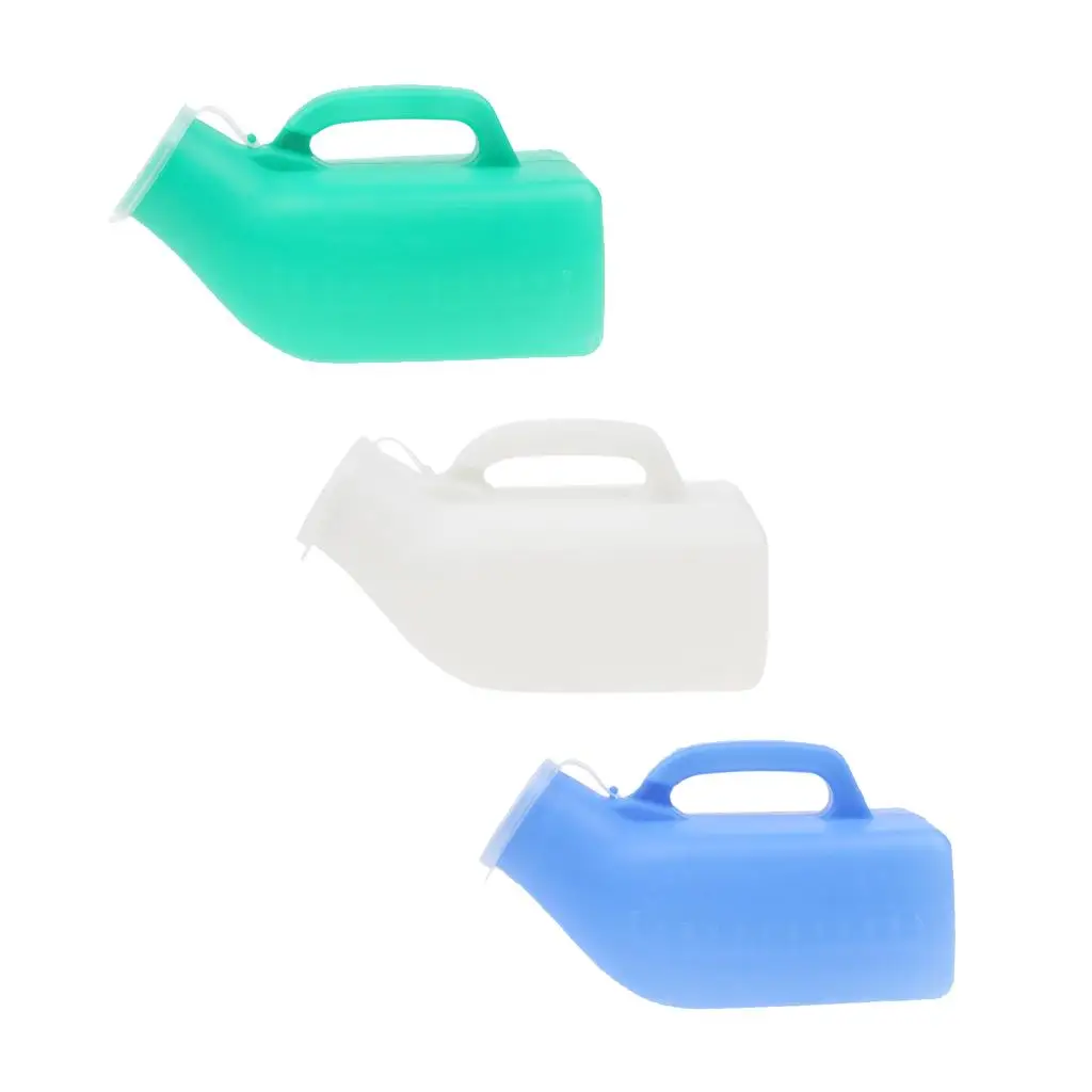 زجاجة نونية مبولة للرجال مع غطاء ومقبض، مساعدة في حالات الطوارئ؛ 23 × 9.3 × 12