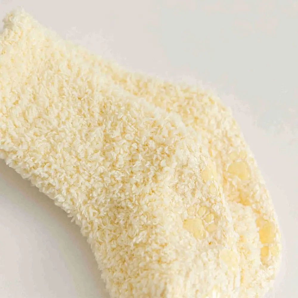 Solid Color Coral Fleece Baby Socks Korean Style Thickening Infant Learning Walk Socks Non-Slip Sole Autumn&Winter