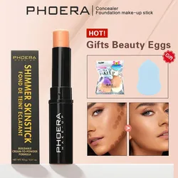 PHOERA 12 Colors Concealer Stick Smoother Long Lasting Contour Foundation Stick Breathable Highlighter Stick With Free Gift