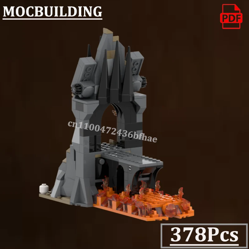 Vulcão diorama cena moc blocos de construção montado doom incêndios modelo anéis filme tijolos diy brinquedos construção