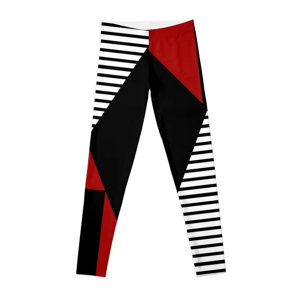 

Red & Black Geometric Abstraction Leggings sportswear woman gym 2024 for physical Womens Leggings