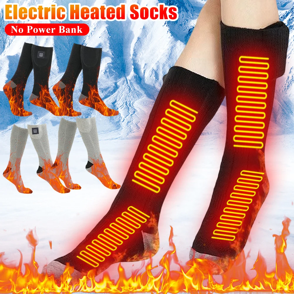 Electric Heated Socks Men Women Winter Warm Heating Socks Anti-Cold Thermal Heated Foot Warmer Outdoor Camping Ski Sports Socks