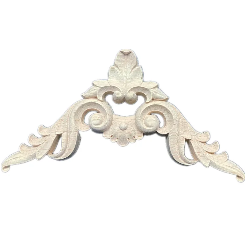 

10PCS Wooden Decoration Waist Fittings Carved Decal Woodcarving Corner Applique Furniture Decor Cabinet Wall Door Ornaments