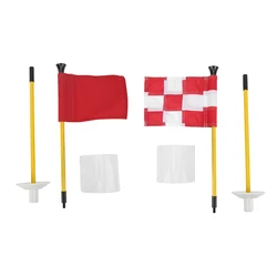 Golf Pin Flag Hole Cup Set for Mini Putting Green Flagstick Yard Practice Supplies Portable 2 Section Detachable