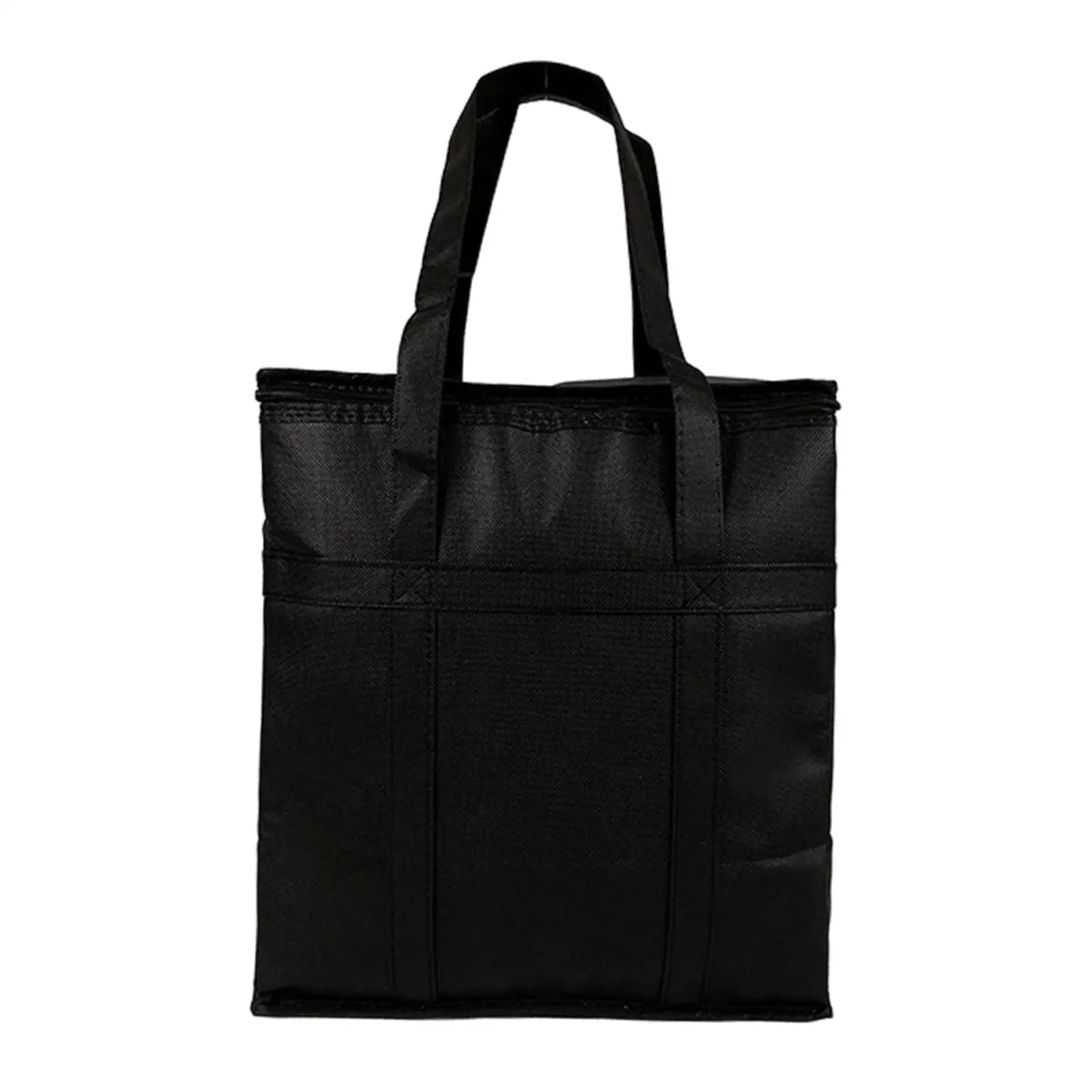 Insulated Grocery Bag Thermal Food Carrier Pouch Reusable Non Woven Lunch Tote with Zipper Top for Travel Work Picnic