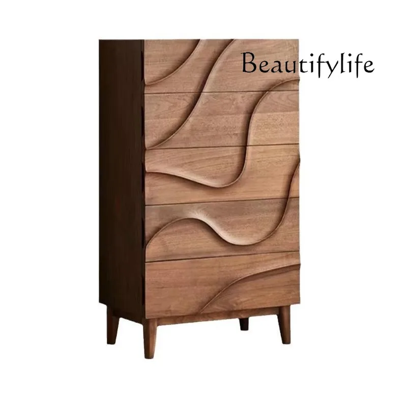 

Nordic modern light luxury solid wood chest storage cabinet multi-layer cabinet drawer locker household simplicity