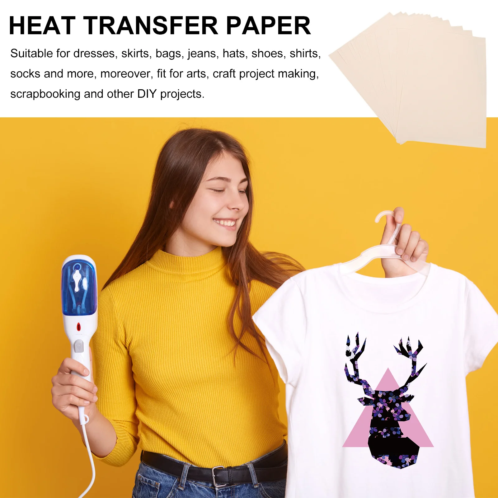 100 ورقة ورق نقل الحرارة ورق نقل التسامي لطباعة تي شيرت DIY بها بنفسك قبعة من القماش حقيبة لون النقل الساطع