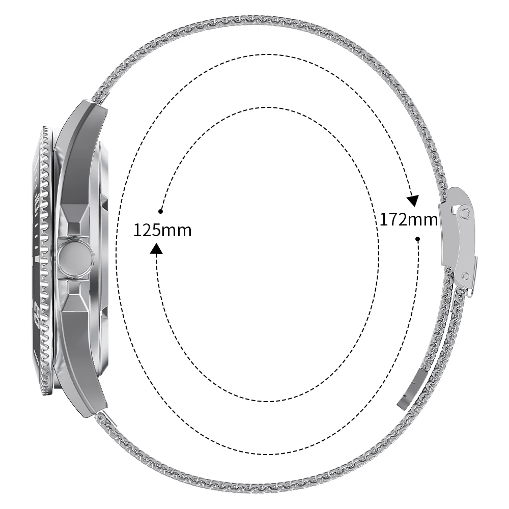 18mm 20mm 22mm 24mm Armbänder Universelle Ersatzriemen Damen Herren Armband Silbernes Armband 0,6/1,0mm Mesh Milanese Metallarmband – Detail 10