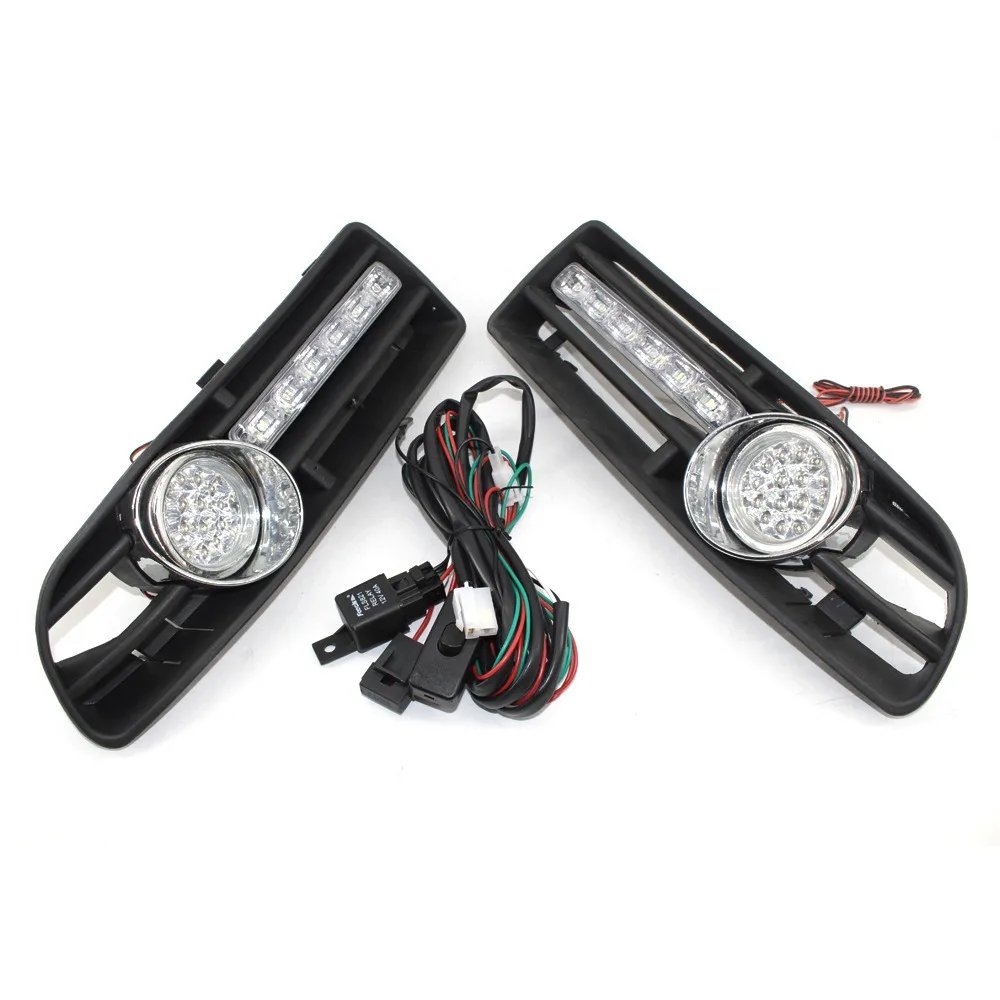 Applicable To Volkswagen Bora Jetta 1999-2005 Modified Small Harpoon Daytime Running Light White Fog Light Kit Grille Lower Net