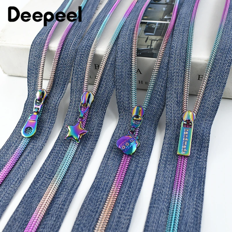 1/2/3/5M deepeel 5# Nylon Cipzár Colorado zippers Sliders Zsák kabát Öltözés zips Magnószalag tekercs reapirt készlet DIY Összevarrás kiegészítők