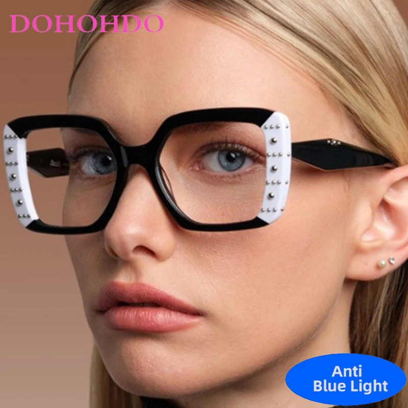 

Luxury Brand Design Trendy Classic Square Blue Light Blocking Glasses Women Men Optical Spectacle Protection Computer Eyeglasses