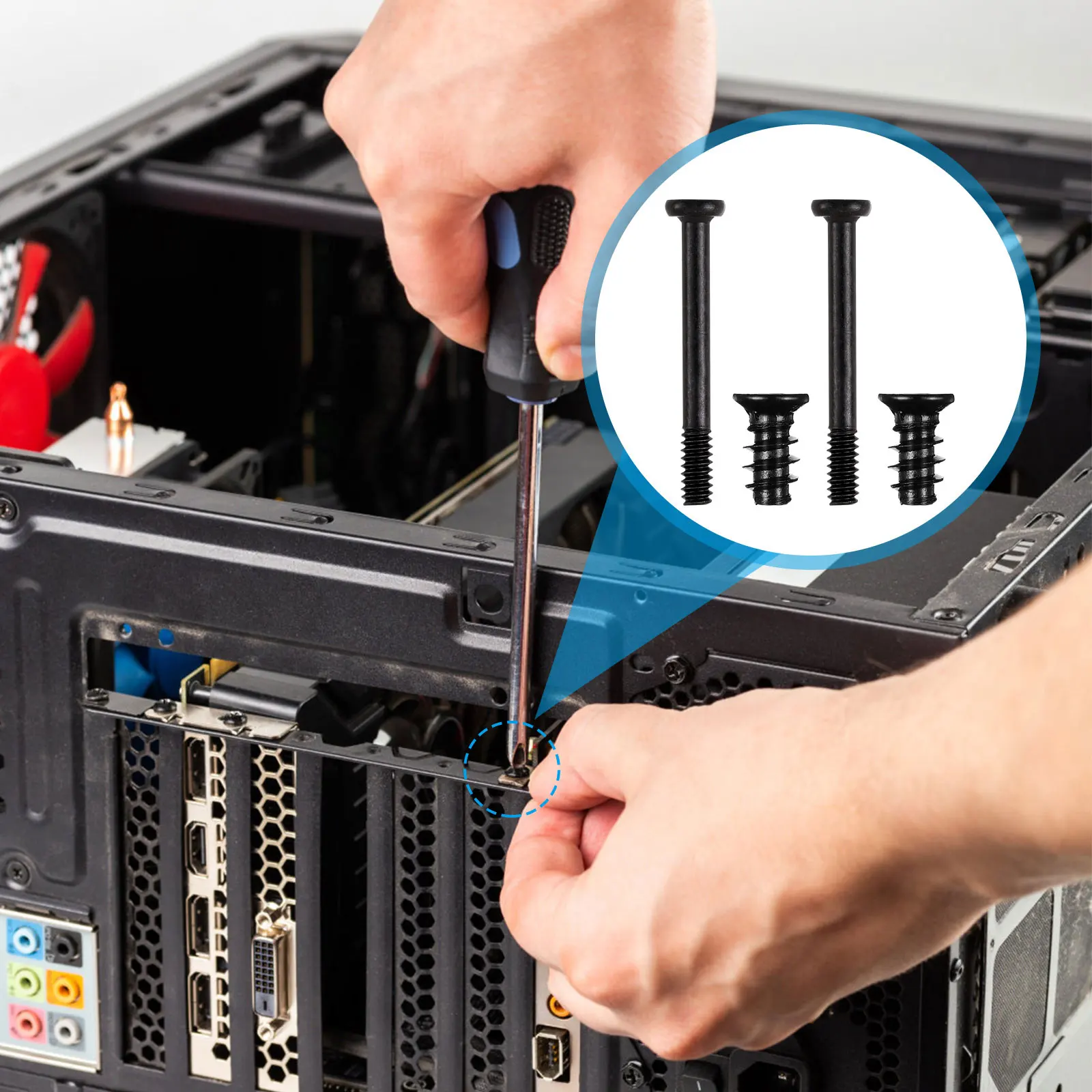 Vis de ventilateur de refroidissement pour boîtier d'ordinateur, 60 pièces, jeu de vis longues et courtes en acier au carbone, facile à installer, jeu de vis de montage de ventilateur