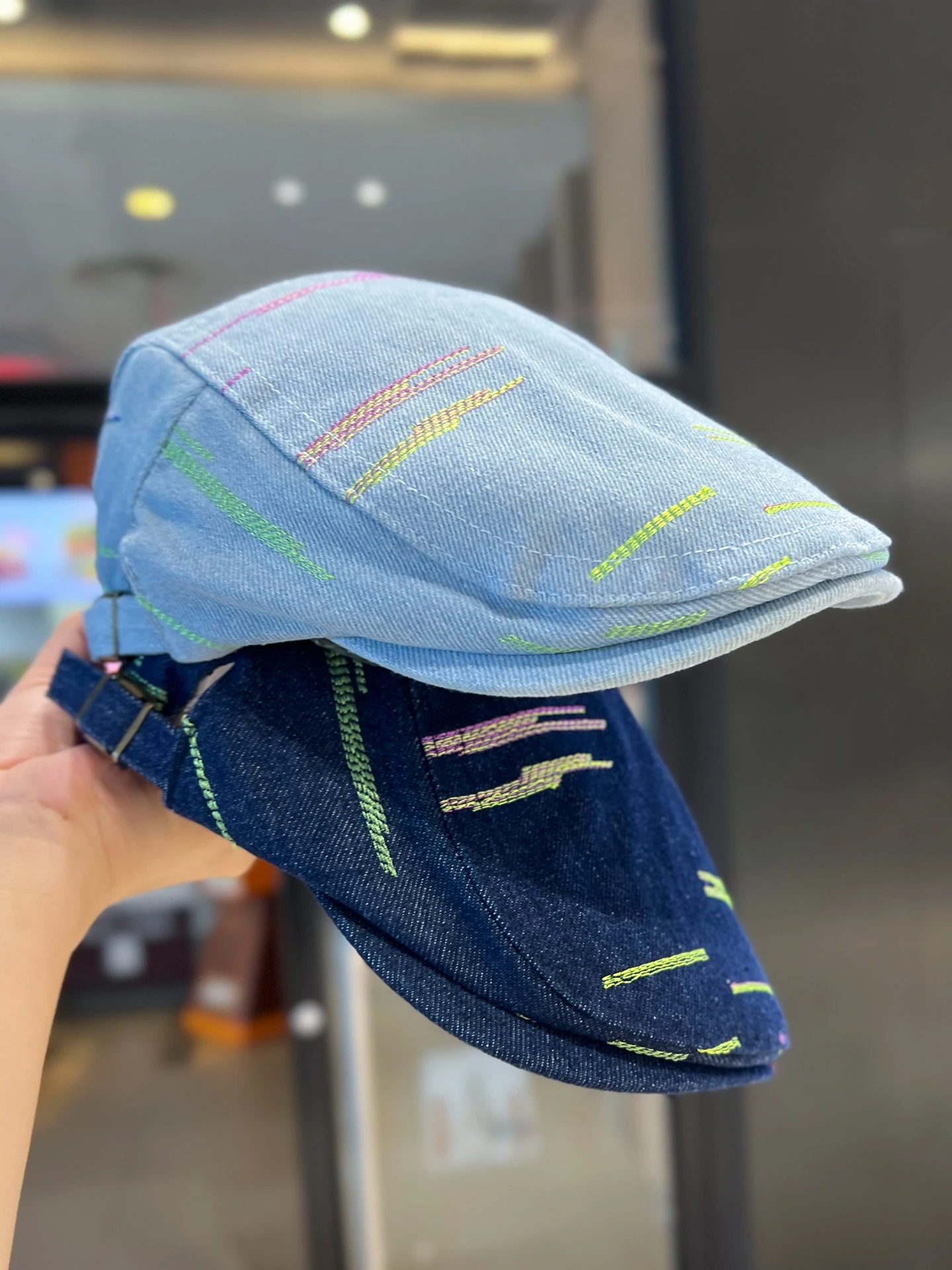 

Retro washed denim forward hat women's summer autumn street versatile anti-wearing cap big head circumference painter hat