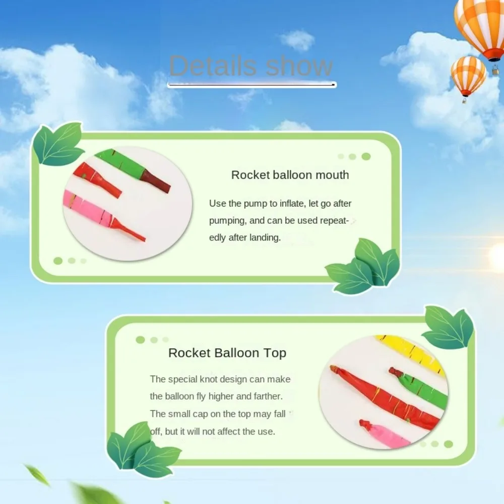 20/50/100Pcs Mixed Color Flying Rocket Balloon Thickened Kids Gifts Long Latex Rocket Balloons Squeaking Inflatable Toys