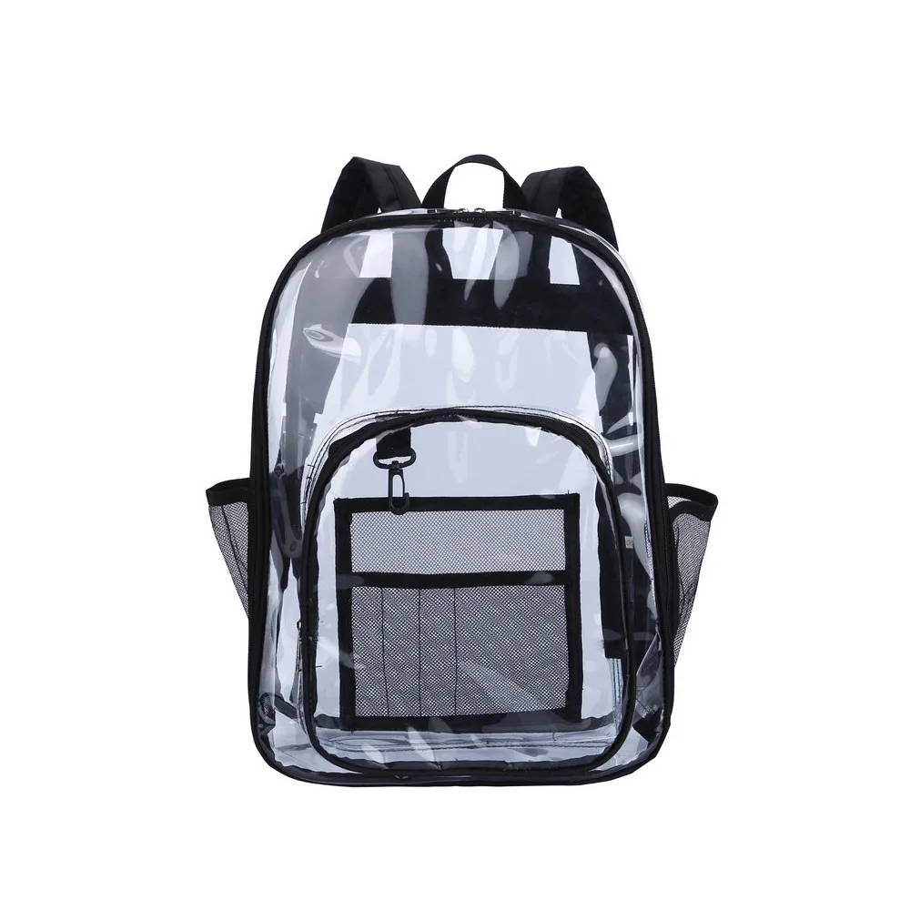 Clear Backpack With Reinforced Straps & Front Accessory Pocket for School, Security, & Sporting Events