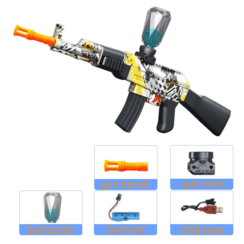 전동 볼 블래스터 장난감 총 AK 권총 슈팅 스포츠 게임 야외 고속 충전식 야외 게임 파티 성인용 선물