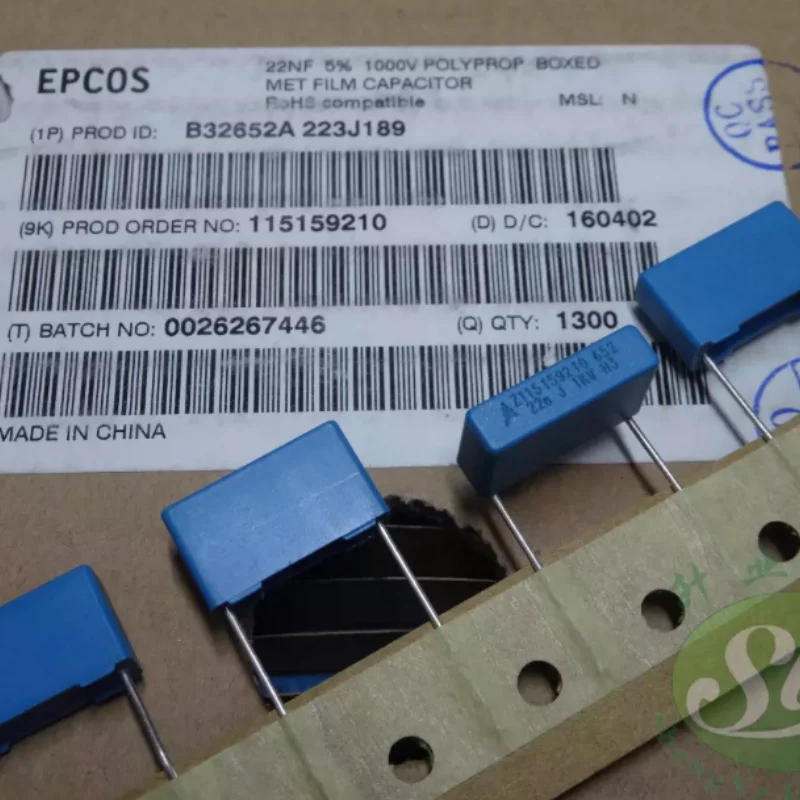 10pcs-100pcs EPCOS 0.022uf/1000v 22nf 223 brand new strip film capacitor B32652A223J189