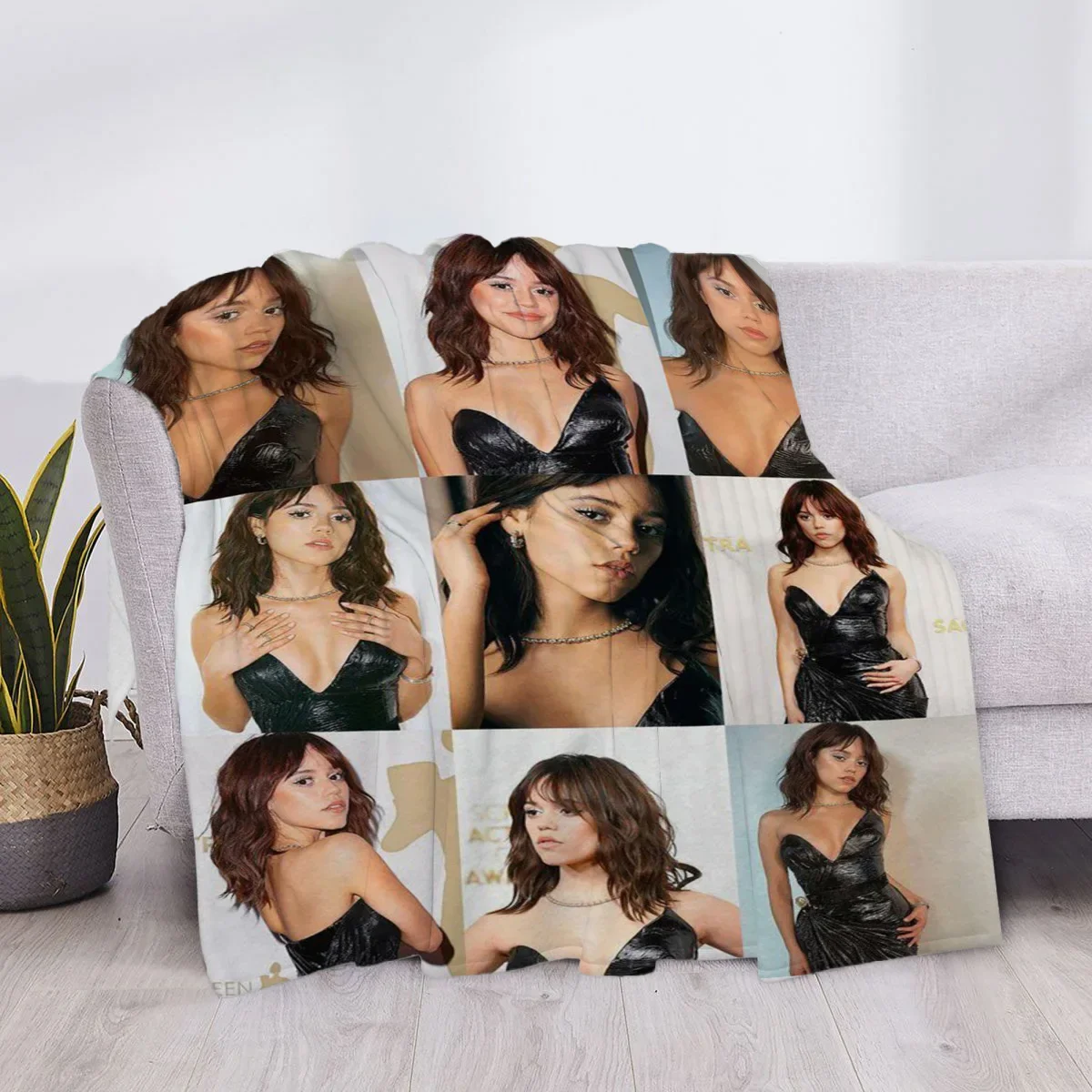 Luxury Plaid Throw Blanket Soft Fluffy Microfiber Sofa Knee Cover Home Decor Jenna Ortega Inspired Star Design Anime Child Cute