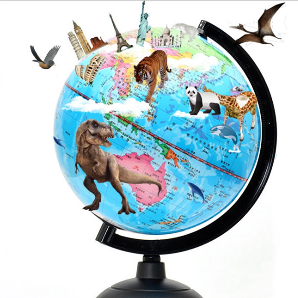 Globo giratorio de 360 grados para estudiantes, decoración educativa de geografía, globo de aprendizaje para niños, mapa mundial de la tierra, material didáctico de 30x21,5 cm