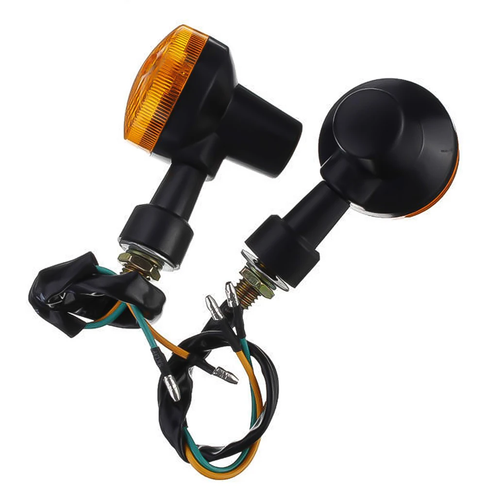 2Pcs Universal 12V Motorcycle LED Turn Signal Lights Round Indicator Lamp Amber Flashers for Suzuki Honda Kawasaki