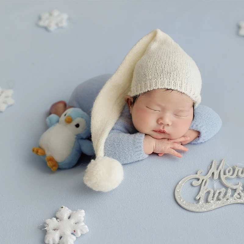 مجموعة ملابس Penguin Baby Theme مع لعبة قطيفة متطابقة، بدلة قفز لطيفة للأطفال لالتقاط الصور وهدية استحمام الطفل