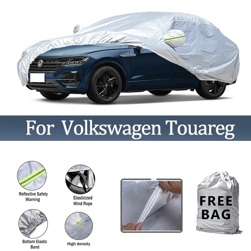 

For Volkswagen Touareg Car Cover Outdoor Protection Covers Snow Sunshade Waterproof Dustproof Exterior UV Car Accessories