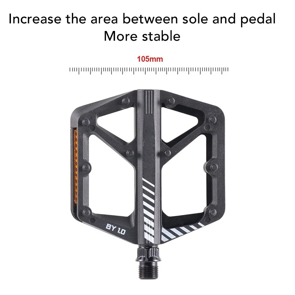 

1 Pair Nylon Fiber Cycle Pedal Anti Slip Lightweight Cycle Flat Platform Widen Boron Steel Axel Bike Pedal Replacement