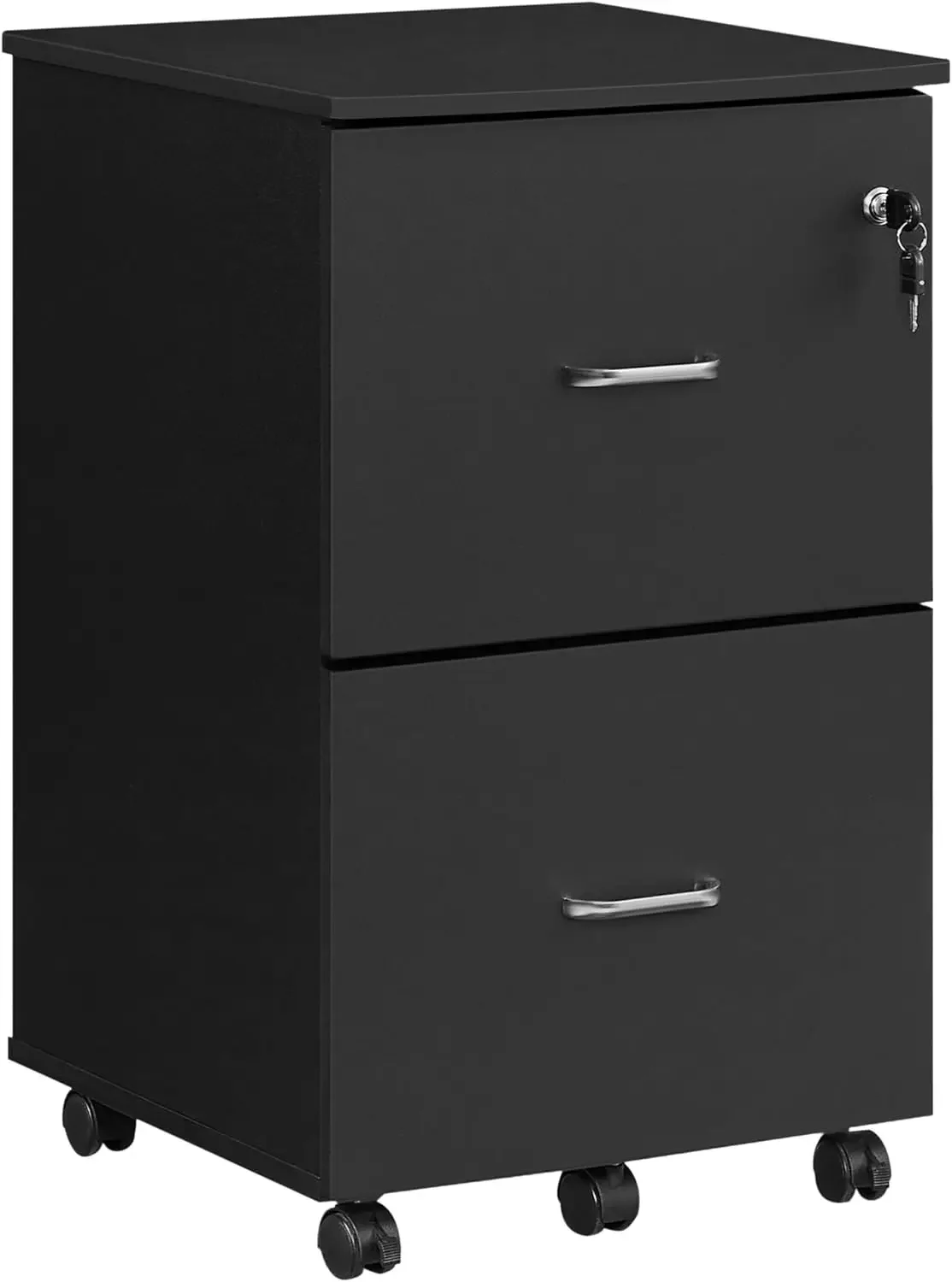 2-Drawer , Locking Wood Filing Cabinet for Home Office, Small Rolling File Cabinet, Printer Stand, Hanging File Folders