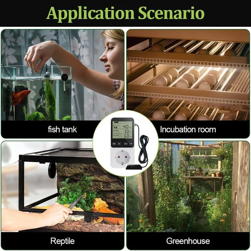 M11K-Humidity Controller, Temperature Controller Socket 230 V, Temperature Switch, Socket Thermostat Switch EU Plug