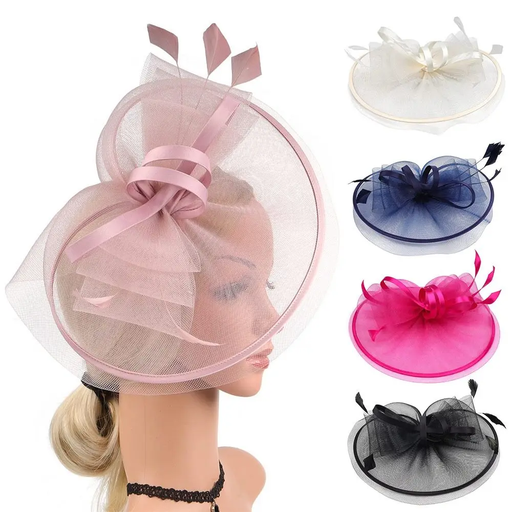 

New Feather Fascinators Hats Mesh Decorative Headband Tea Party Hats Hair Clip