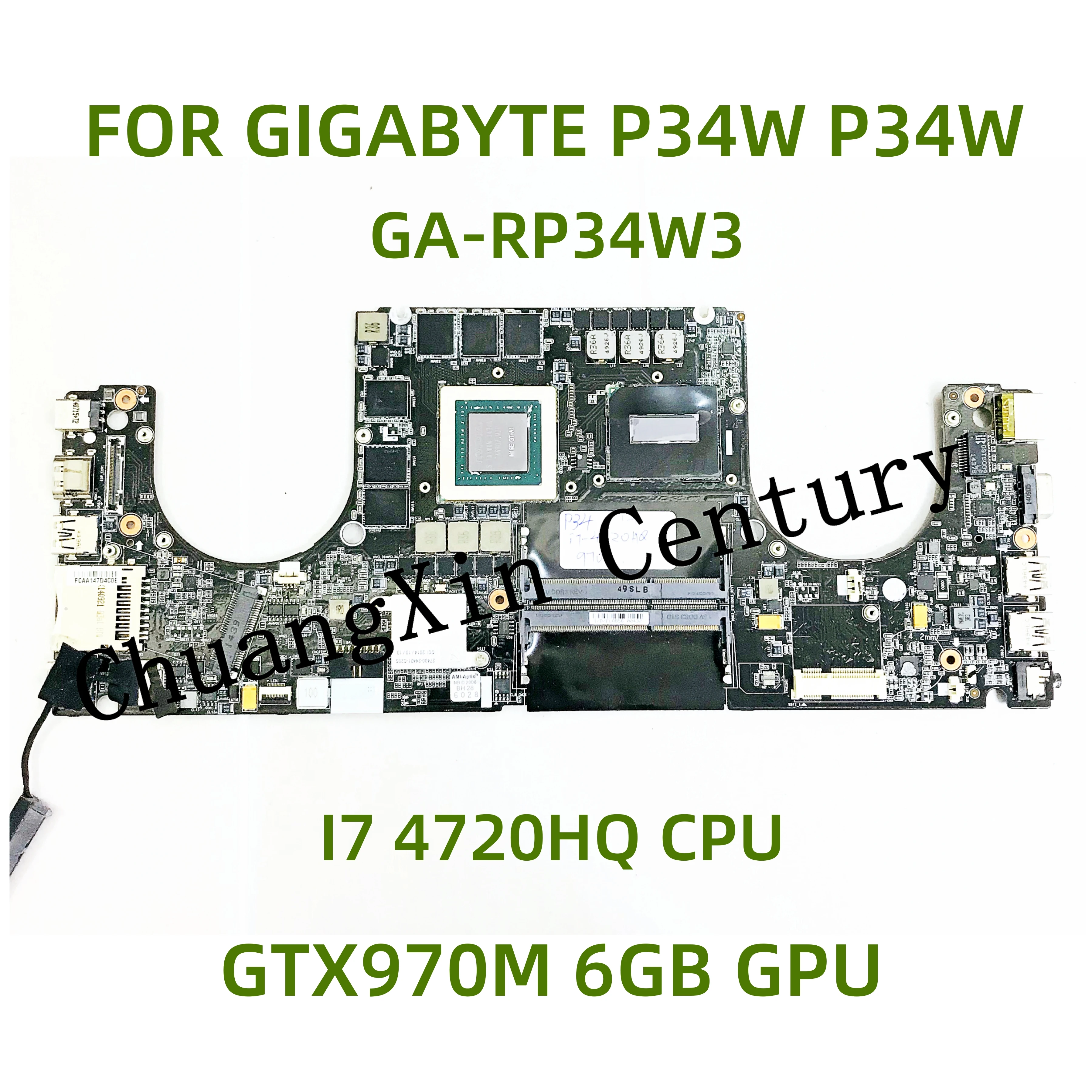 

For Laptop Motherboard GA-RP34W3 FOR GIGABYTE P34W P34W Motherboard with i7 CPU GTX970m 100% fully tested