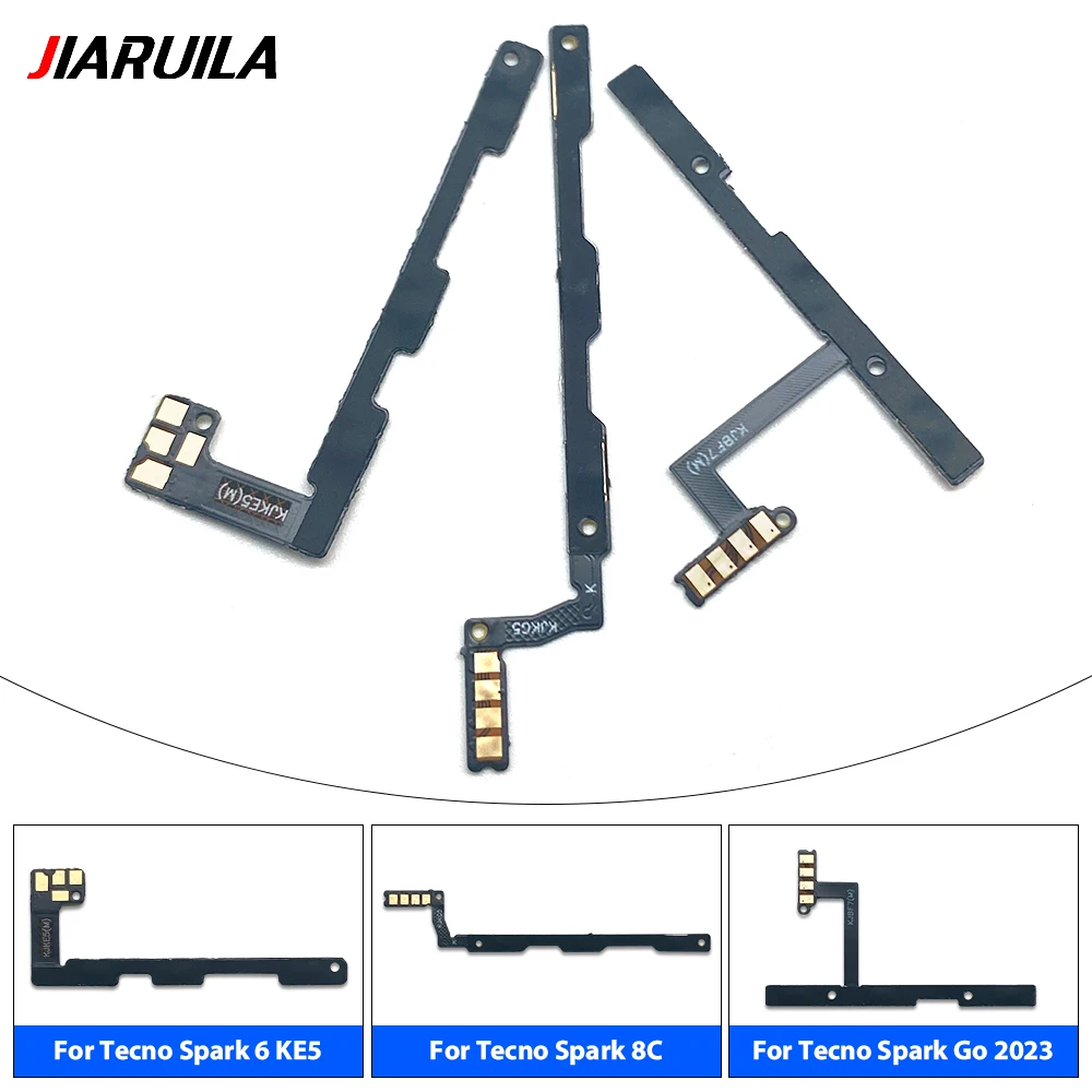 ل Tecno Spark 4 6 KE5 8 8C 10 10C 20 Pro 20C 30C 4G Spark G0 2022 2023 مفتاح الطاقة تشغيل/إيقاف زر حجم مفتاح زر فليكس