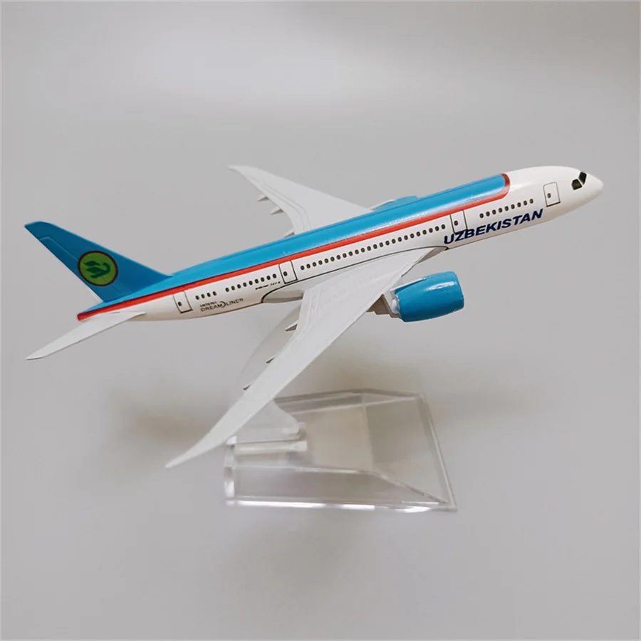 16cm Alloy Metal Air UZBEKISTAN Airlines Boeing 787 B787 Airplane Model UZBEKISTAN Airways Diecast Plane Model Aircraft Gifts