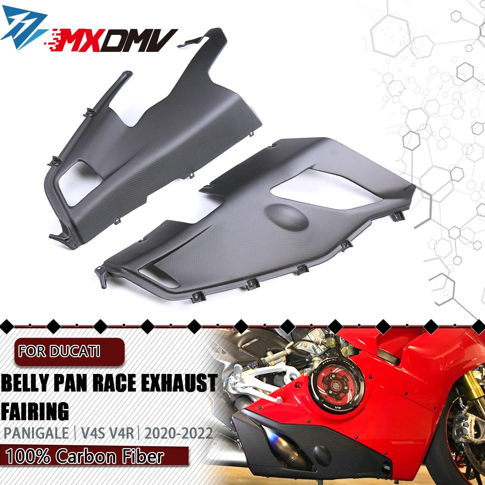 For Panigale V4 V4S V4SL V4SP V4R 2020 2021 Motorcycle Accessories Carbon Fiber Lower Belly Pan Panel Under Side Fairing